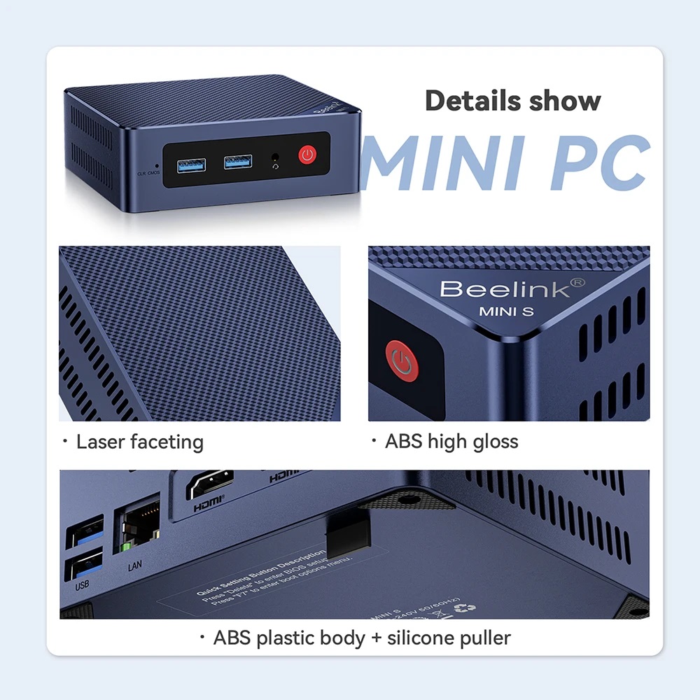 Beelink Mini S12 Pro Intel N95 (Up to 3.4GHz), 16GB DDR4 RAM 512GB