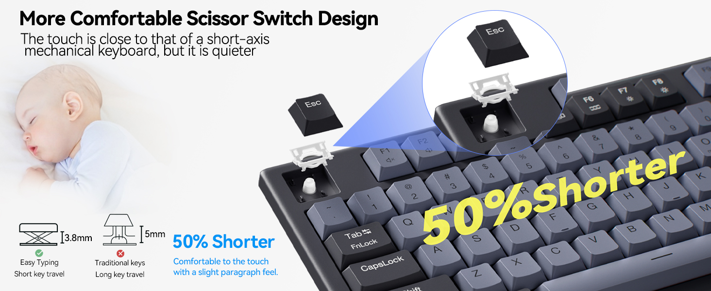 More Comfortable Scissor Switch Design