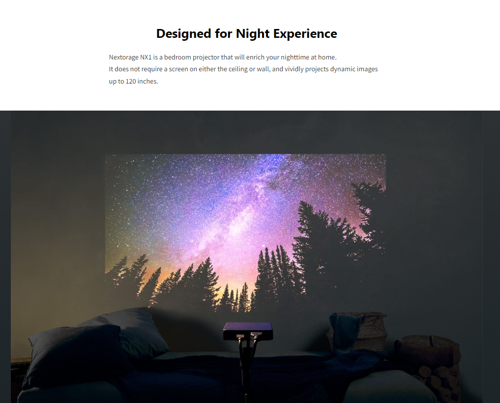 NX1｜Bedroom Projector – Nextorage｜プロジェクター本体