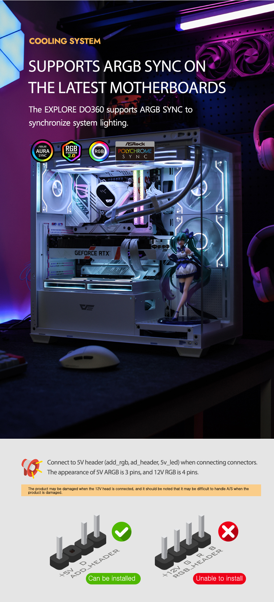 darkFlash EXPLORE DO360 360mm AIO Liquid CPU Cooler Segment LCD Display 5V ARGB Lighting Coppe