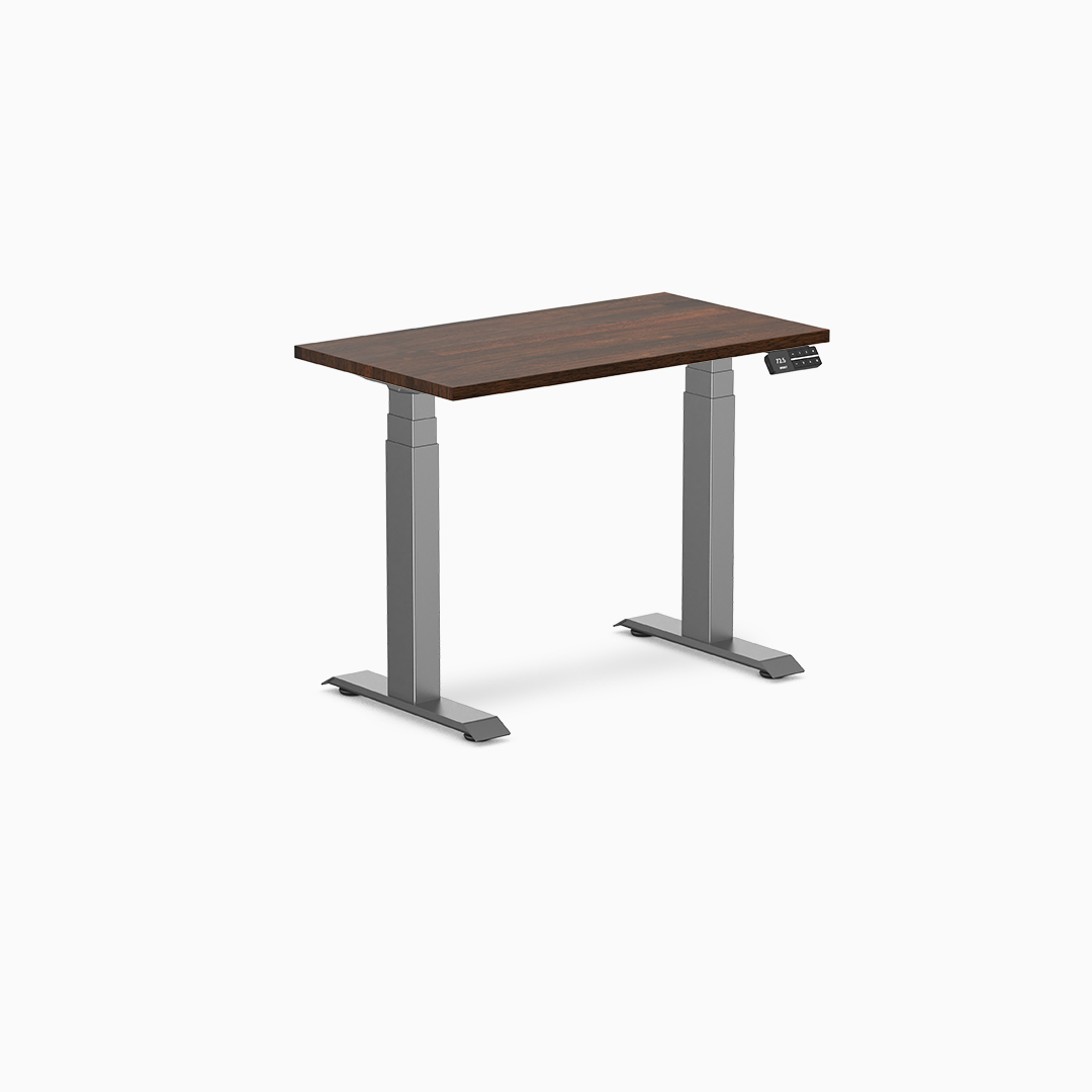 mini standing desk, small sit stand desk, rubberwood standing desk, compact desk, height adjustable