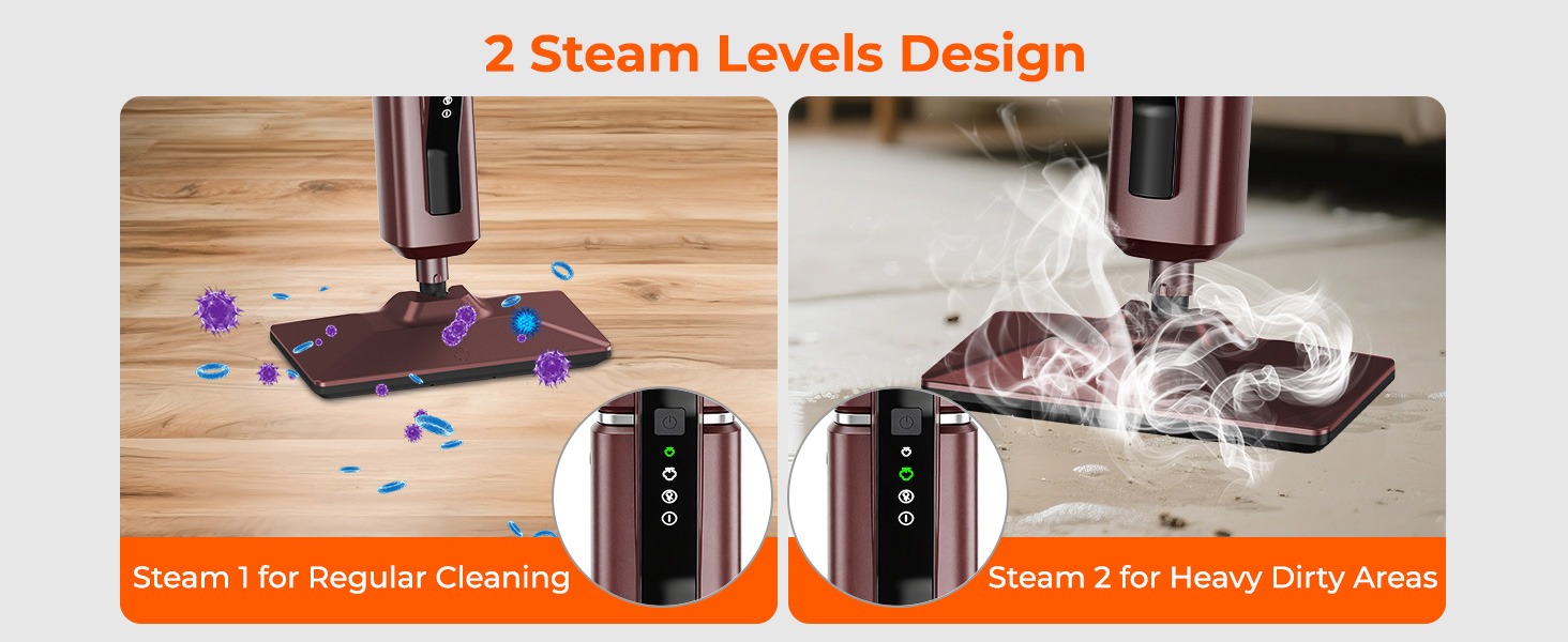 Rosewill 11-in-1 Steam Mop - Rustic Red