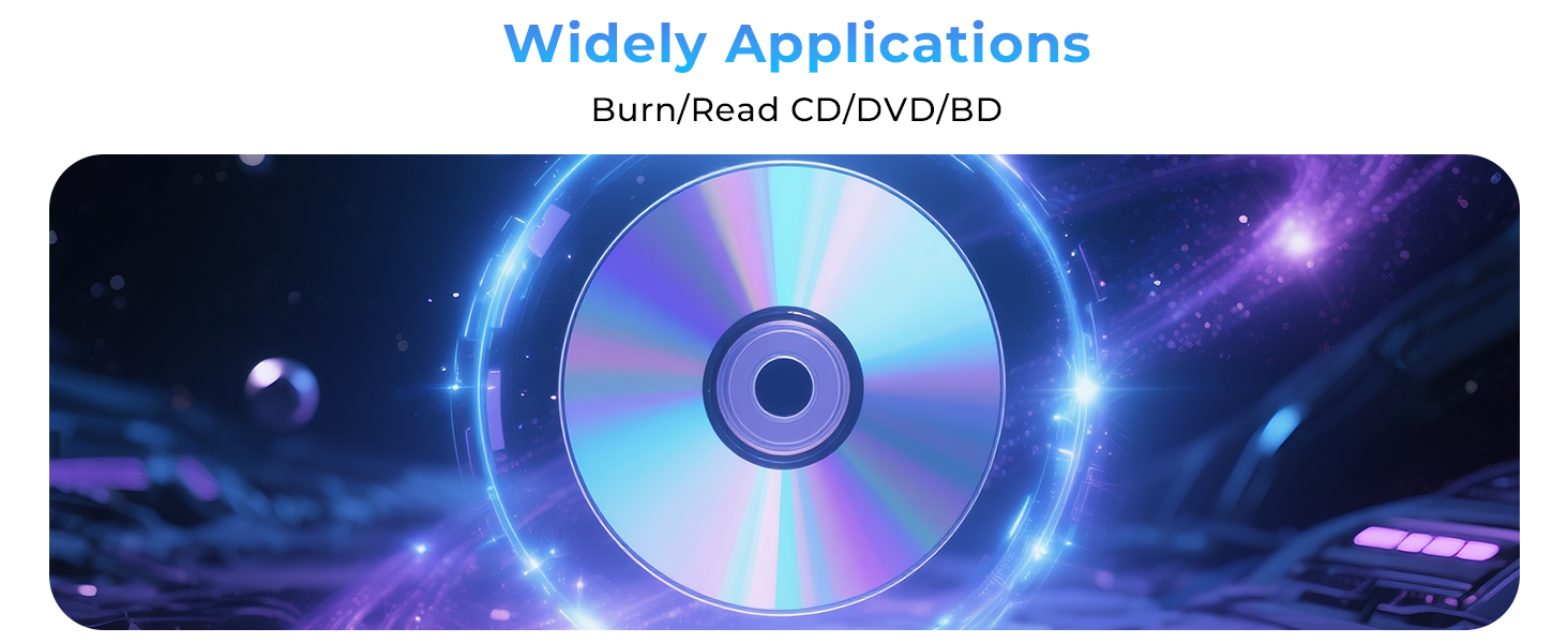 External Blu Ray Drive, External Bluray Burner Support 3D Playback Discs | USB 3.0 Type-C BD/DVD/CD