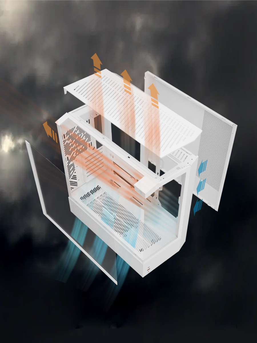 darkFlash DY460 ATX PC Case White