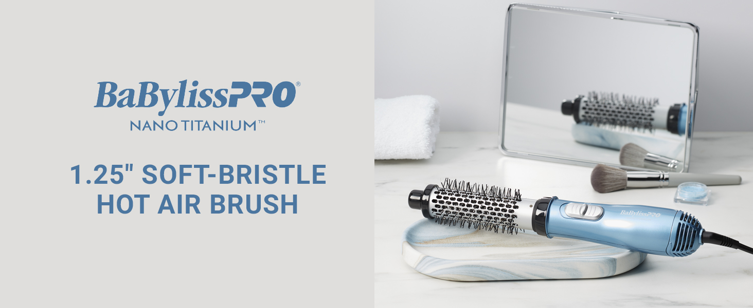 BaBylissPRO Nano Titanium 1.25-Inch Soft-Bristle Hot Air Brush