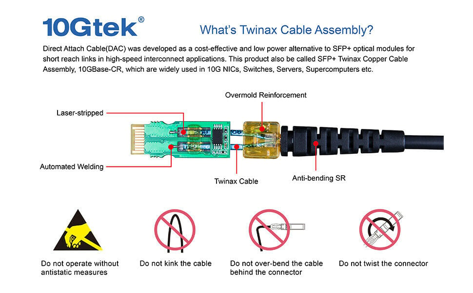 10G DAC Direct Attach Copper Twinax Cable 0.5~7M SFP Cable Passive 