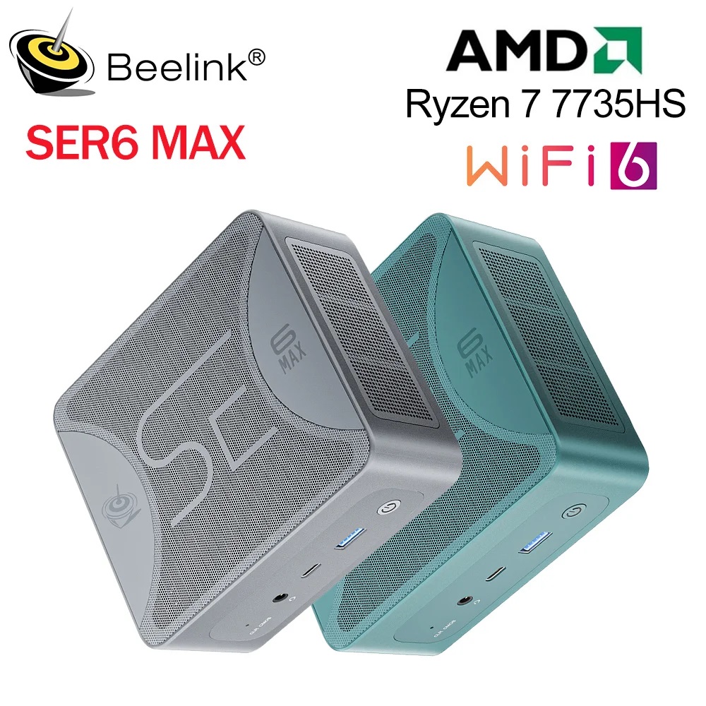 Beelink Mini PC SER6 AMD Ryzen 7 7735HS (8C/16T Up to 4.75GHz