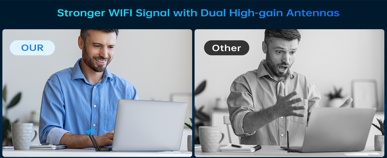 USB 3.0 WiFi Adapter, AC1300Mbps WiFi Dual Band Network Wireless Adapter with 2.4GHz/5GHz