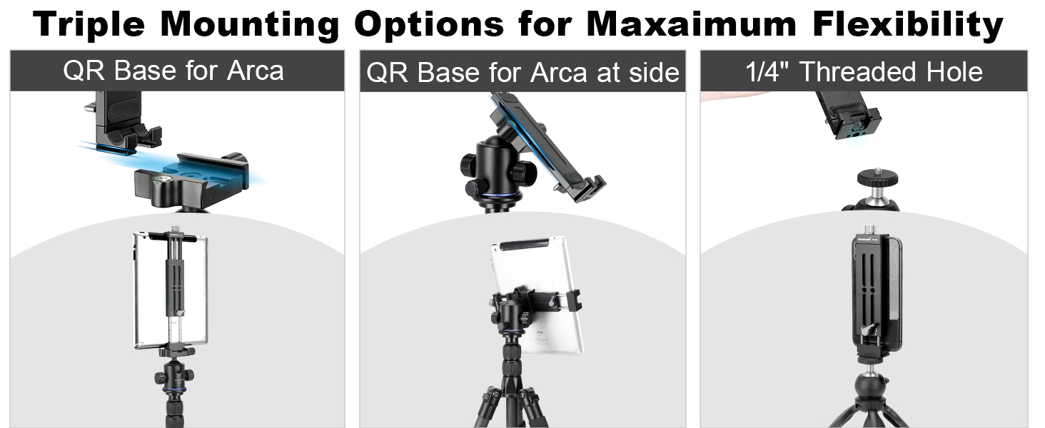 Aluminum iPad Tripod Holder Mount Adapter