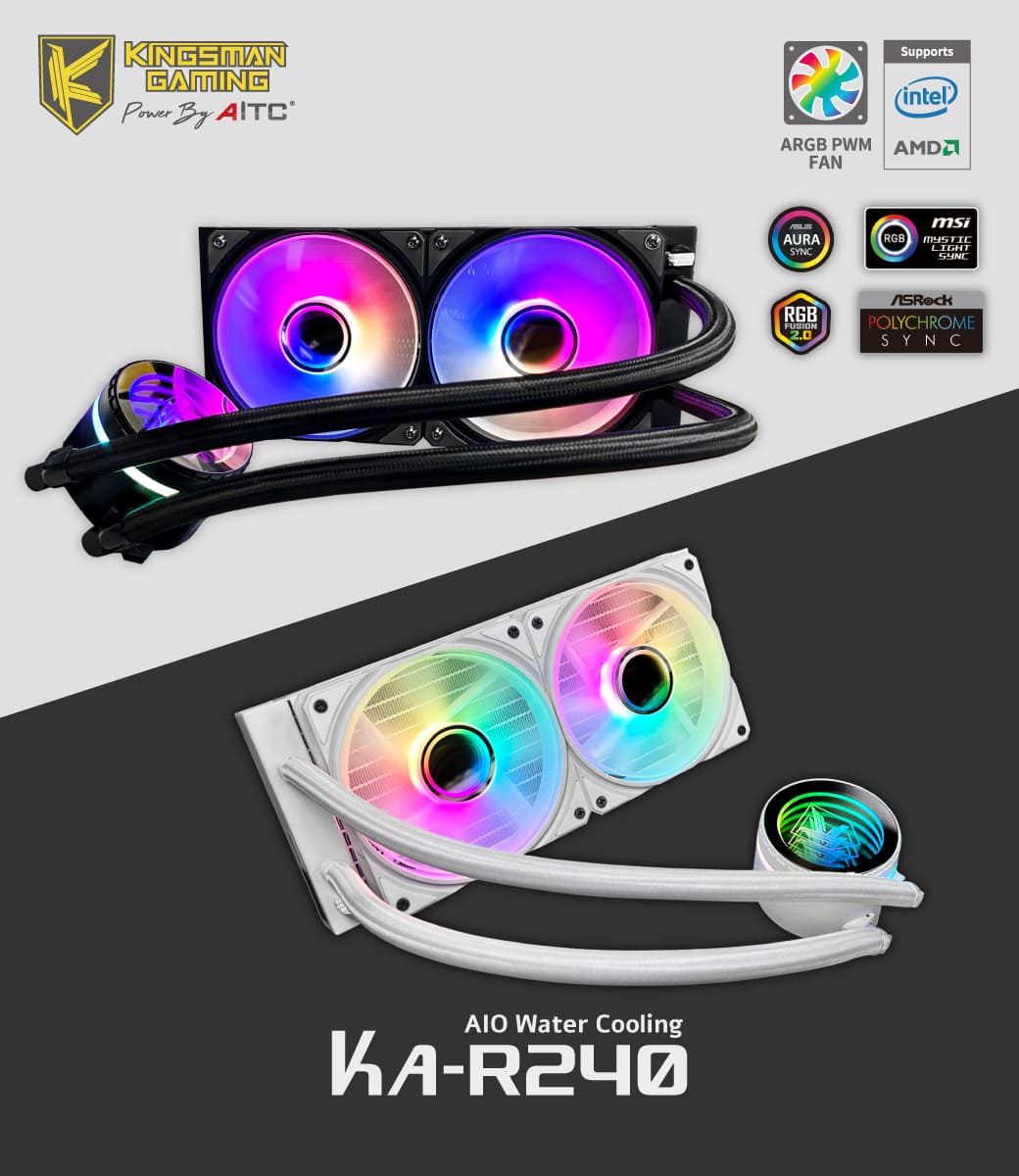 FAN,COMPUTER, KA-R240,ARGB,All-In-One CPU,Water Cooling