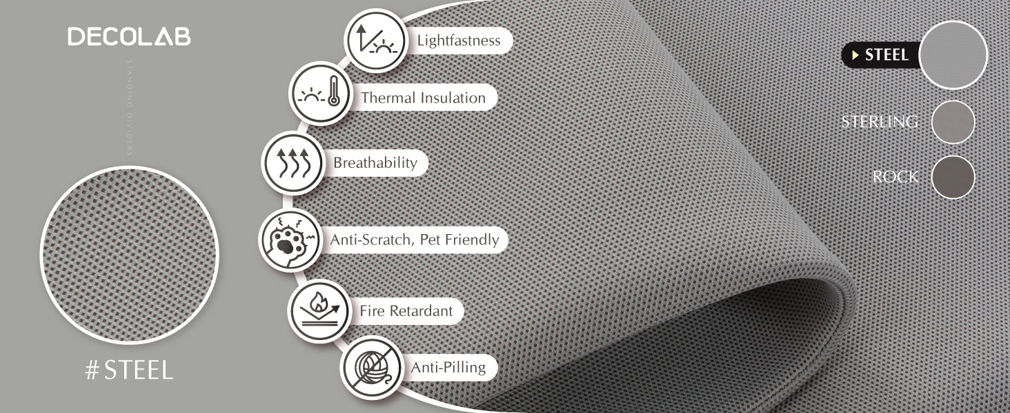 standing divider steel fabric feature