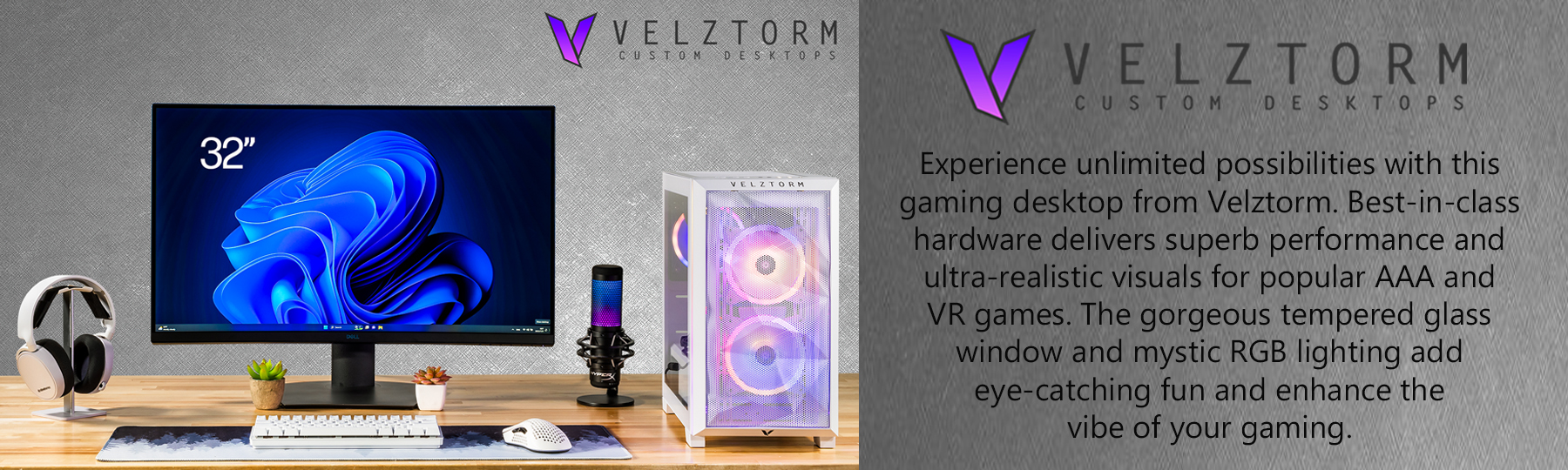 Velztorm White Mini Pilum Gaming Desktop PC