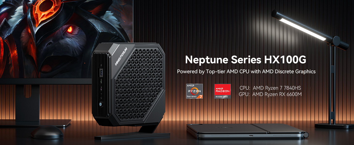 MINISFORUM Neptune Series HX100G Mini PC AMD Ryzen 7 7840HS