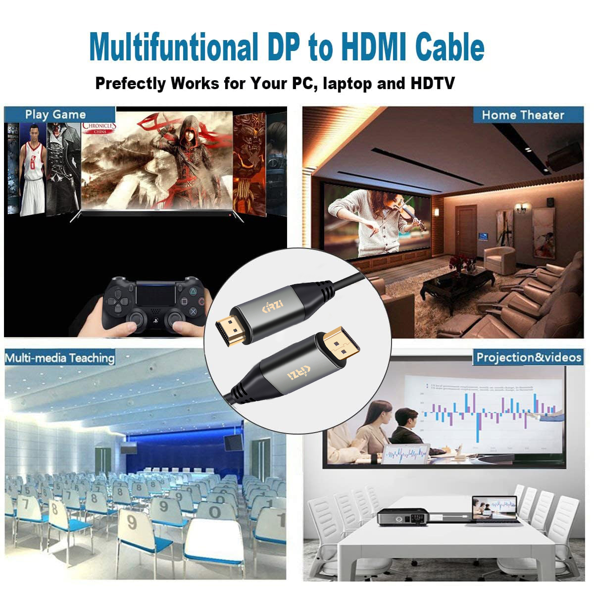 4k dp to hdmi cable