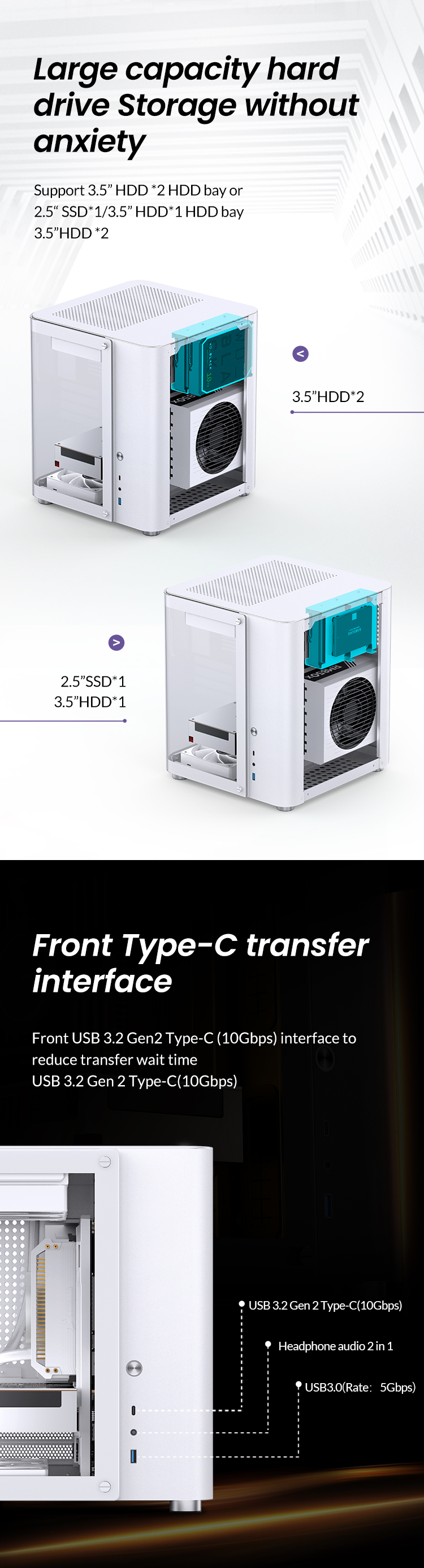 【新品未開封】Jonsbo TK-1 2.0 White 白 Micro-ATX Jonsbo TK-1 Version 2.0 M-ATX ITX Case Ring Tempered Glass