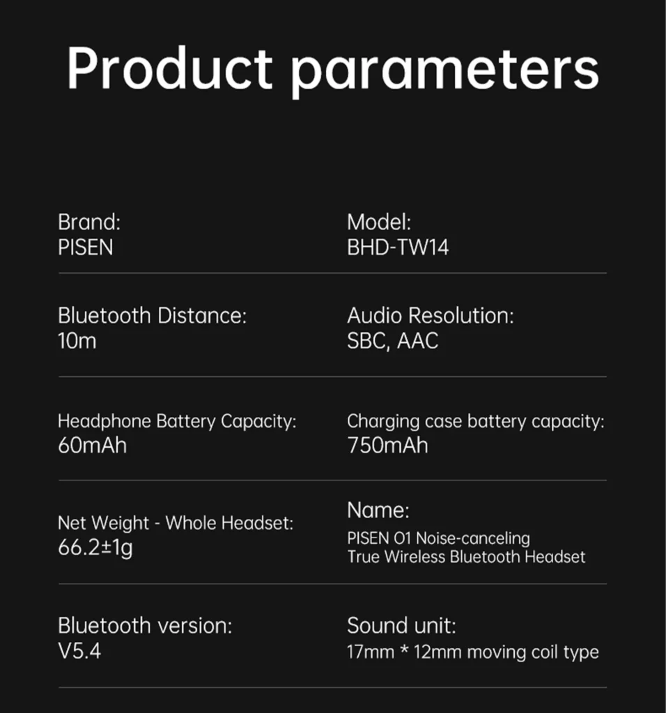 PISEN BHD-TW14 O1 OWS Headset