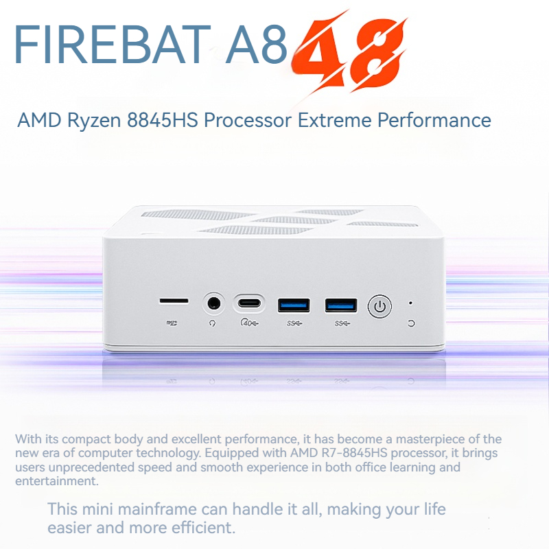 FIREBAT A8-AI Mini PC R7-8845HS CPU 4K Mini PC Gaming DDR5 
