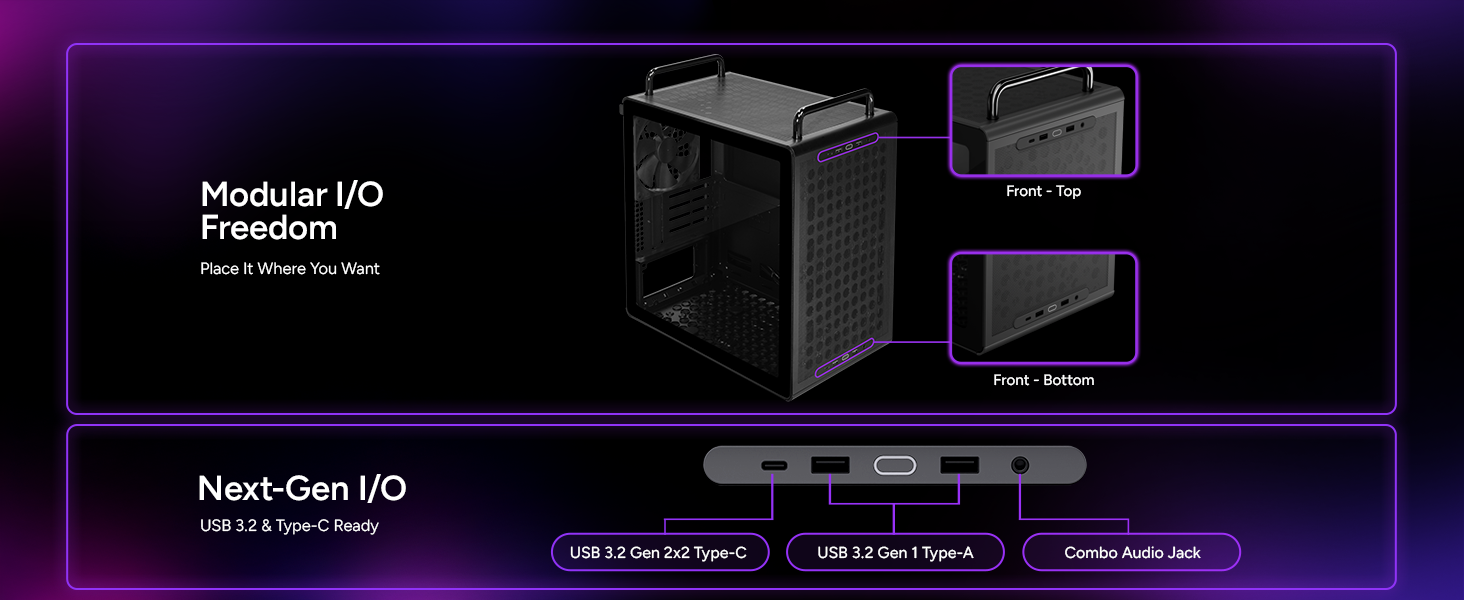 Cooler Master QUBE 340 Micro-ATX Compact -Tower PC Case  - Black
