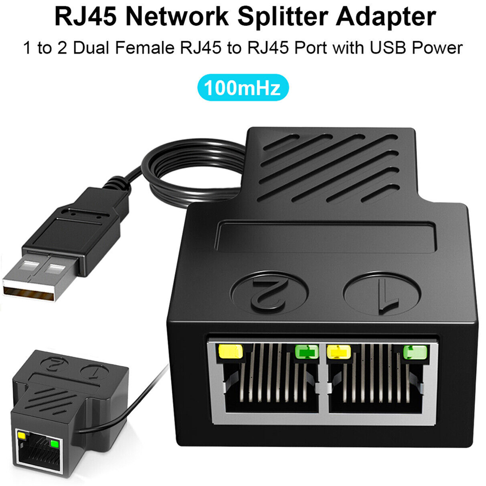 2-to-1 RJ45 Splitter Cable Adapter - F/M - Network Cable Adapters