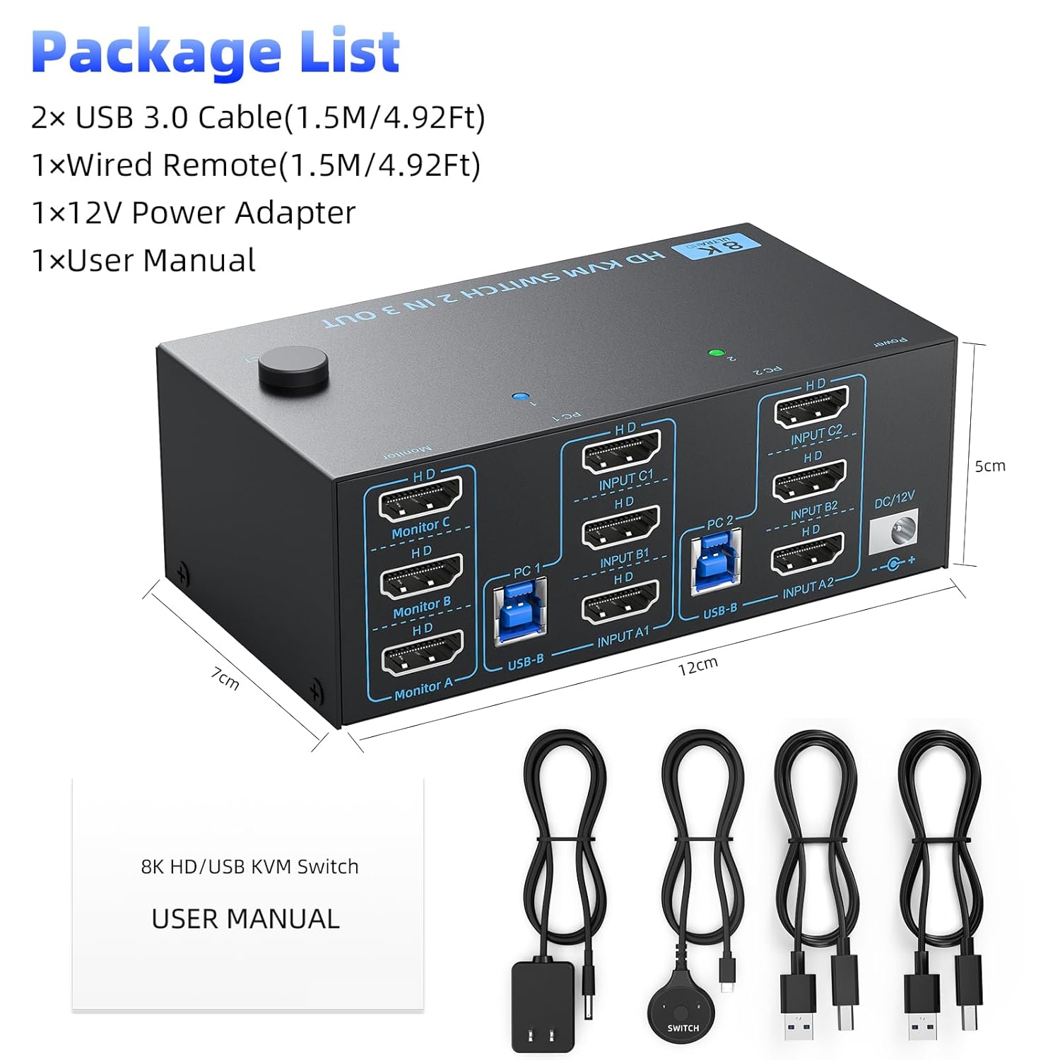 The 8K KVM switch 2 PCs 3 monitors works with a wide range of operating systems, including Windows,