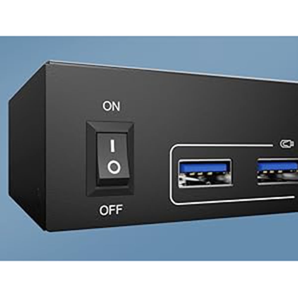 ON/OFF Switch Restart HDMI KVM with one click, no need to unplug and plug cables back and forth.