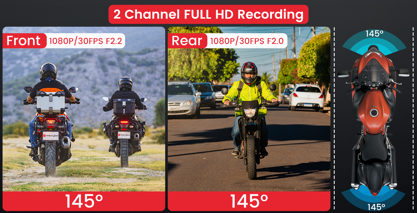 motorcycle dashcam wide angle
