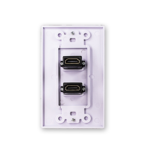 SatelliteSale Universal HDMI 1.4 Dual Wall Plate, Female to Female 10.2Gbps, 4K/30Hz, White With Scr