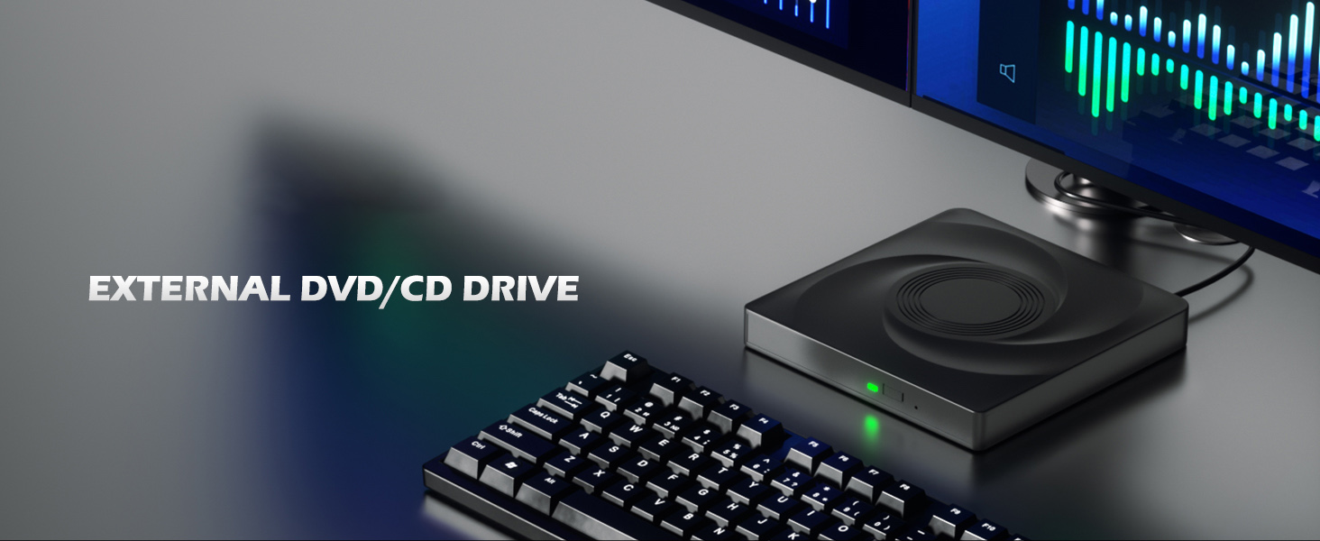 Hitoor External CD/DVD Drive for Laptop, USB 3.0 & Type C CD Burner External DVD Drive, CD ROM DVD P