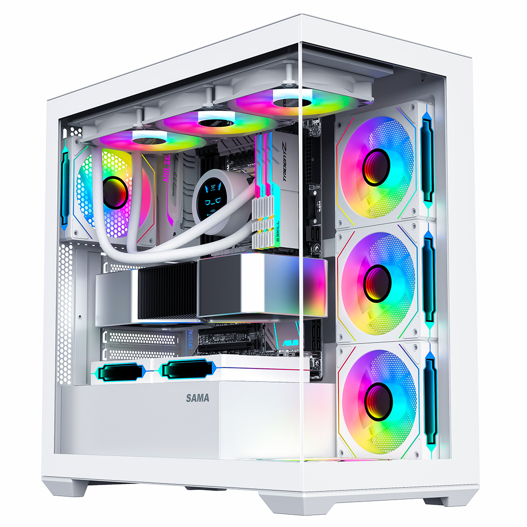 white pc case white