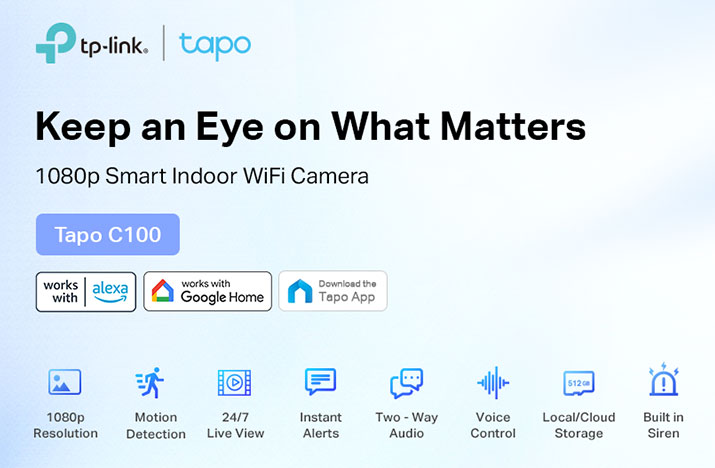 TP-Link Tapo C100 Smart Home Security WiFi Camera