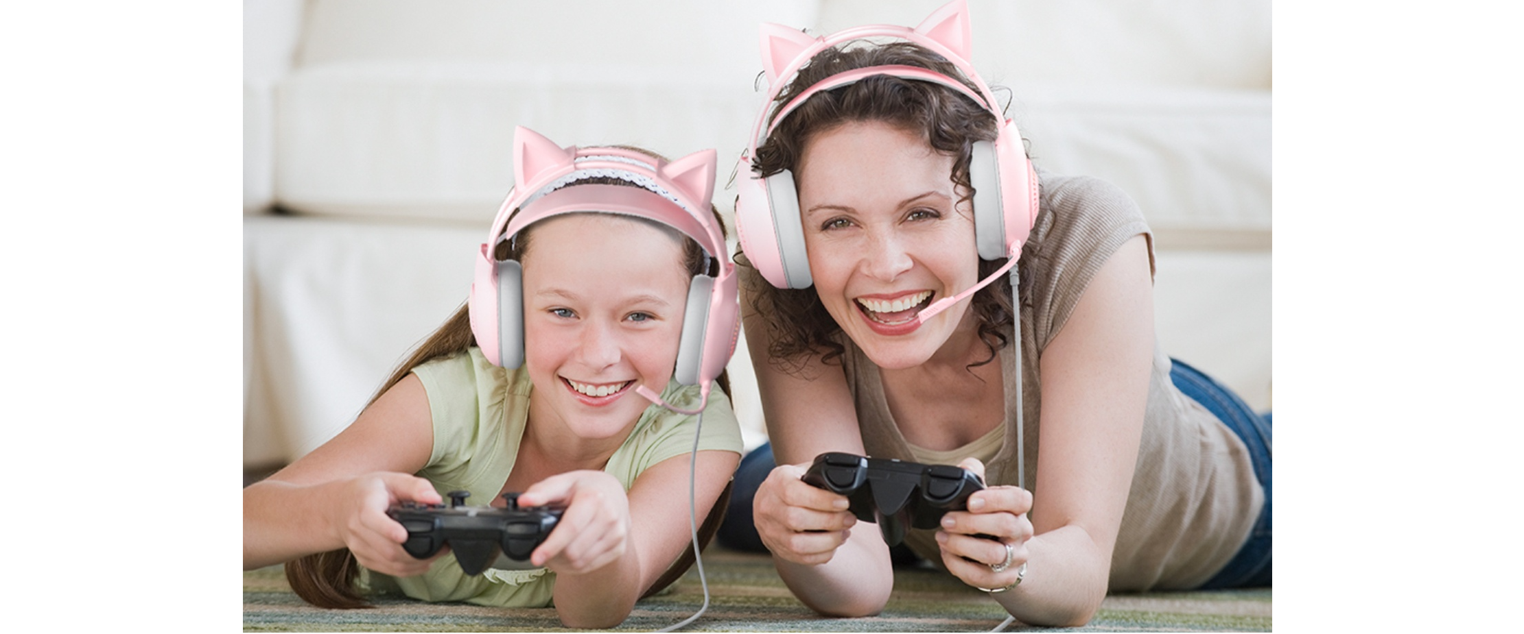 EACH Pink Cat Ear Headset, Family Gaming Use