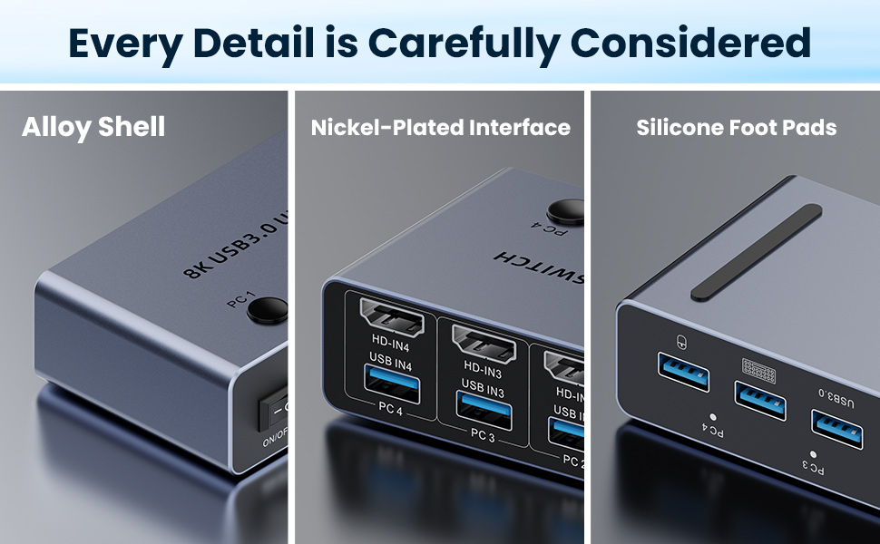One-click seamless switching between the 4 hosts