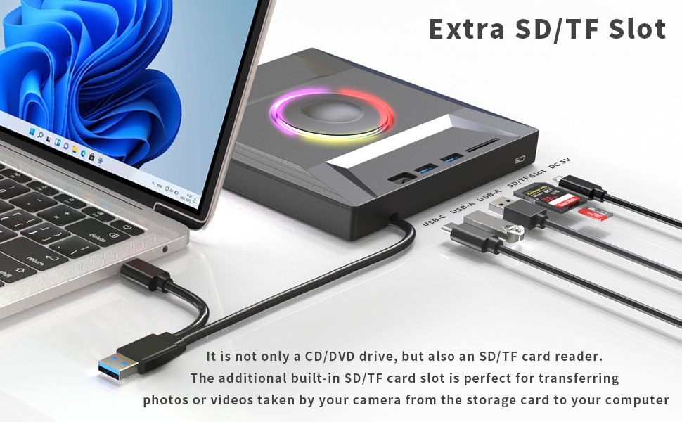 3. There is a reset hole next to the pop-up button. If the tray of the external optical drive cannot