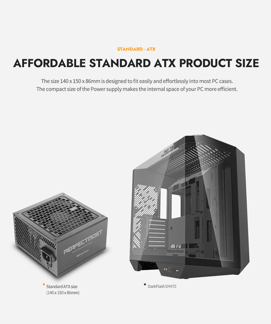 darkFlash PMT750, 750W Fully Modular Power Supply, 80 PLUS Gold & Cybenetics Platinum Certified