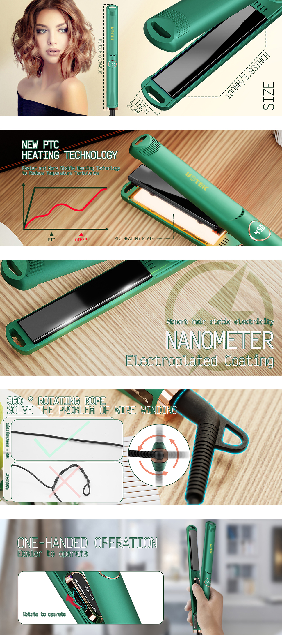 1 inch hair straightener