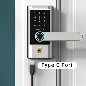 Smart Lock, HEANTLE Keyless Entry Door Locks Fingerprint Bluetooth ...