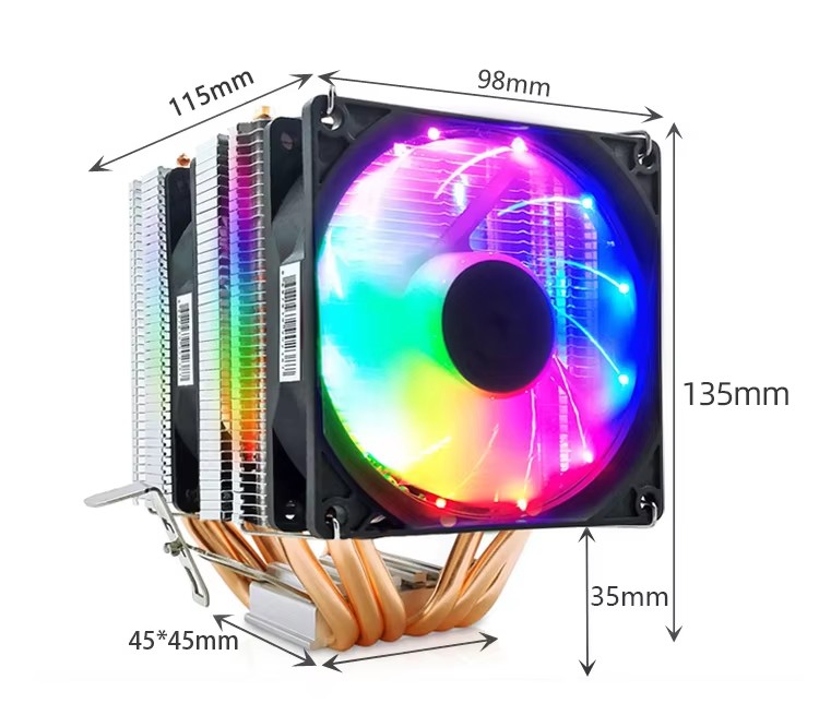 Dual Tower 6 Copper Pipe CPU Cooler