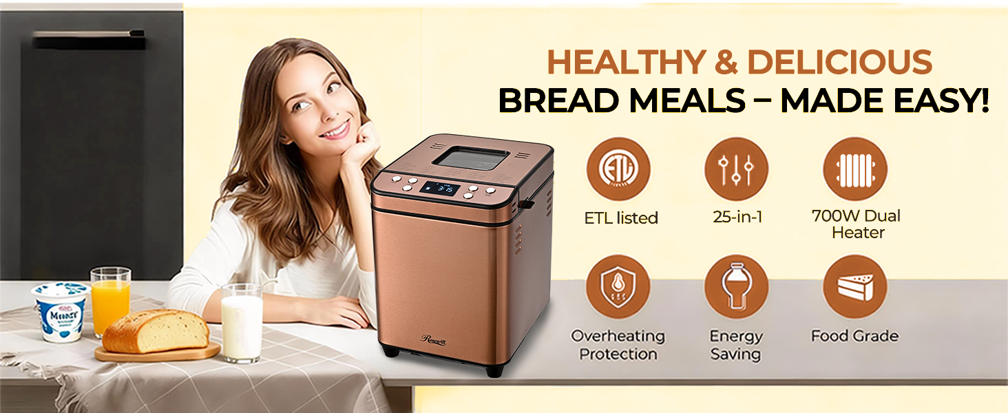 Rosewill 25-in-1 Automatic Bread Maker Machine