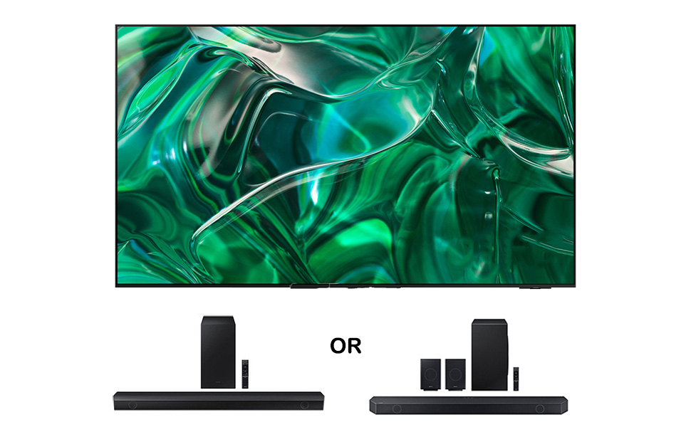 Samsung S95CA Series TV with Samsung Soundbar