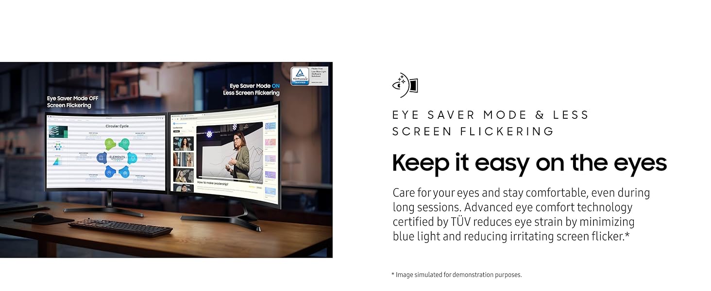 Samsung 27" Essential S3 (S36GD) Series FHD 1800R Curved Computer Monitor