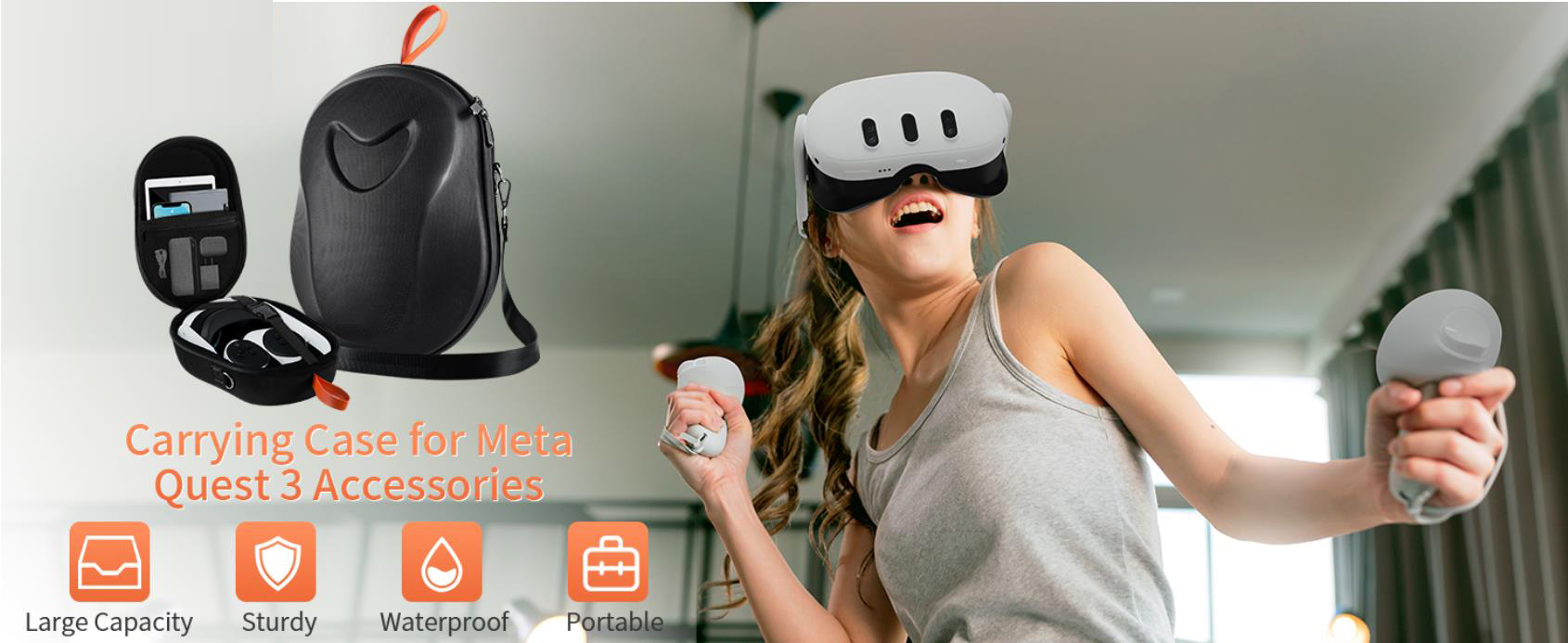 VR Carrying Case with Magnetic Charging Port