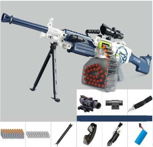 LH SAW M249 Electric Darts Blaster - Blue