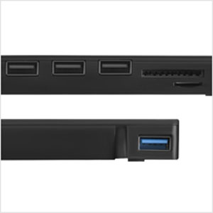 Integrated USB Hub/SD Card Slot