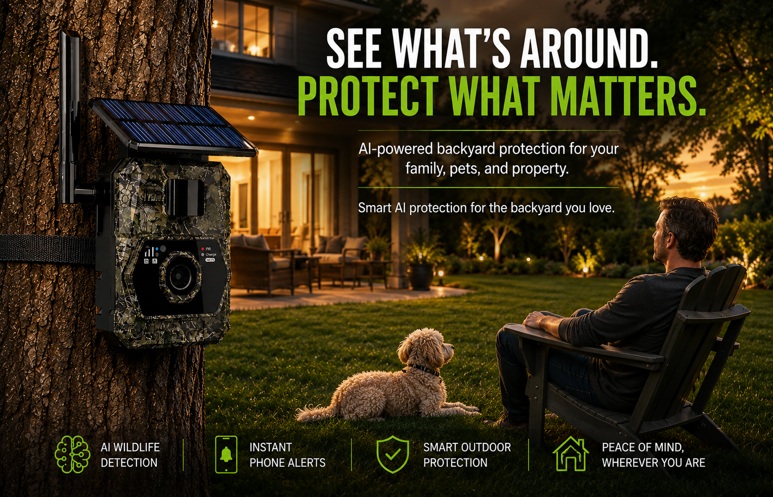 AI Backyard Protection, Outdoor Security Camera, Wildlife Awareness