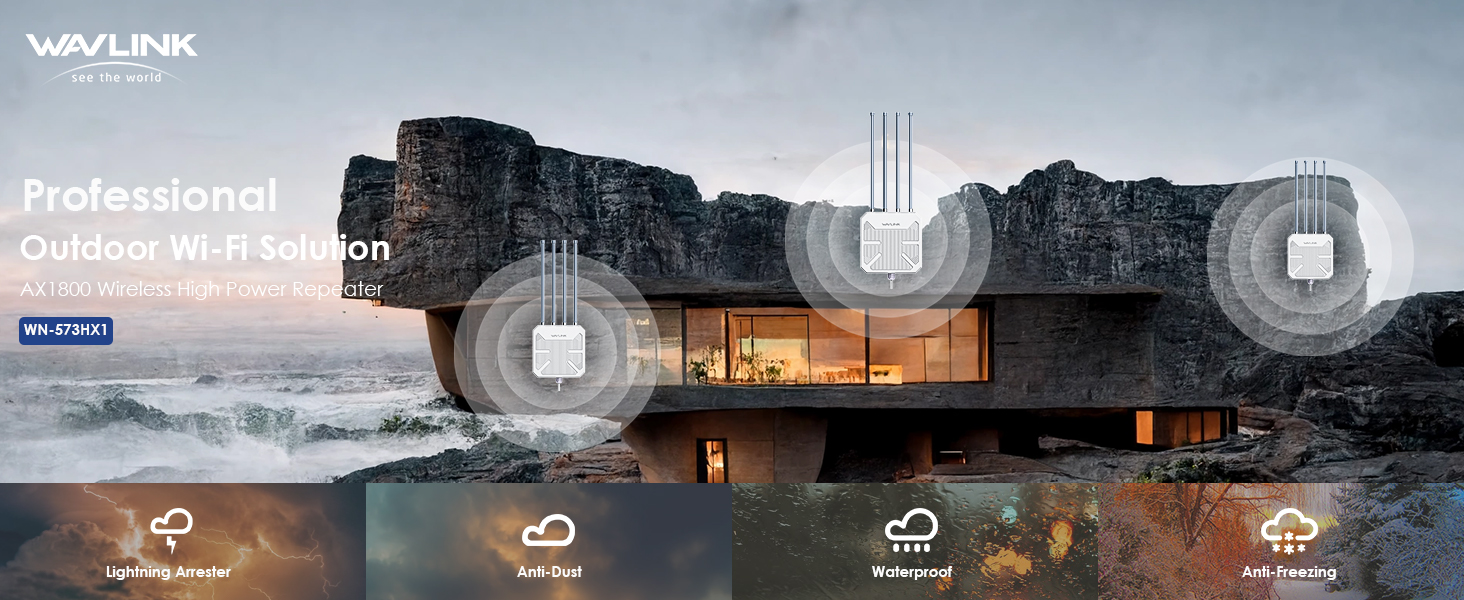 WAVLINK WL-WN573HP3 AX3000 WiFi 6 Outdoor WiFi Extender