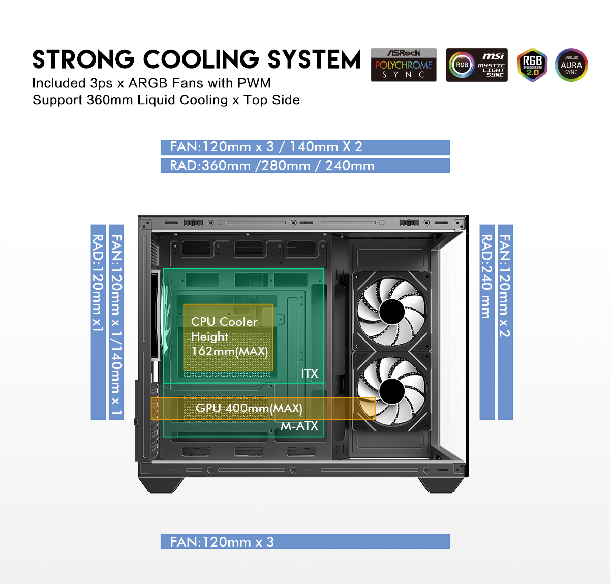 DIYPC IDX4-MicroATX-ARGB Black Micro ATX Gaming Computer Case
