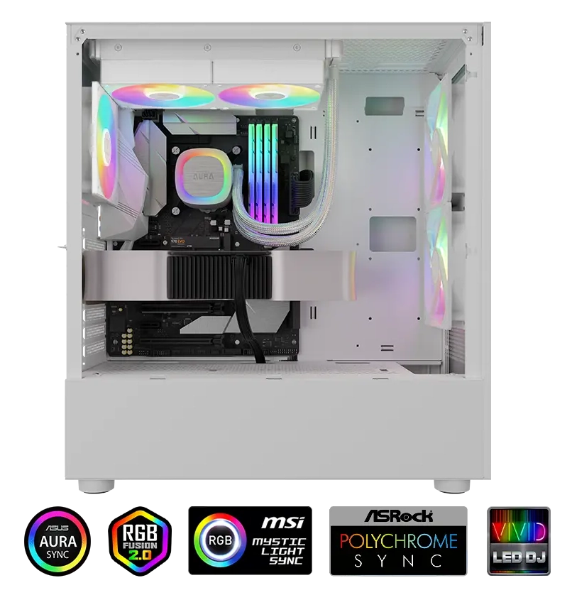 GAMDIAS AURA GL240 V2 White 240 AIO CPU liquid cooler 