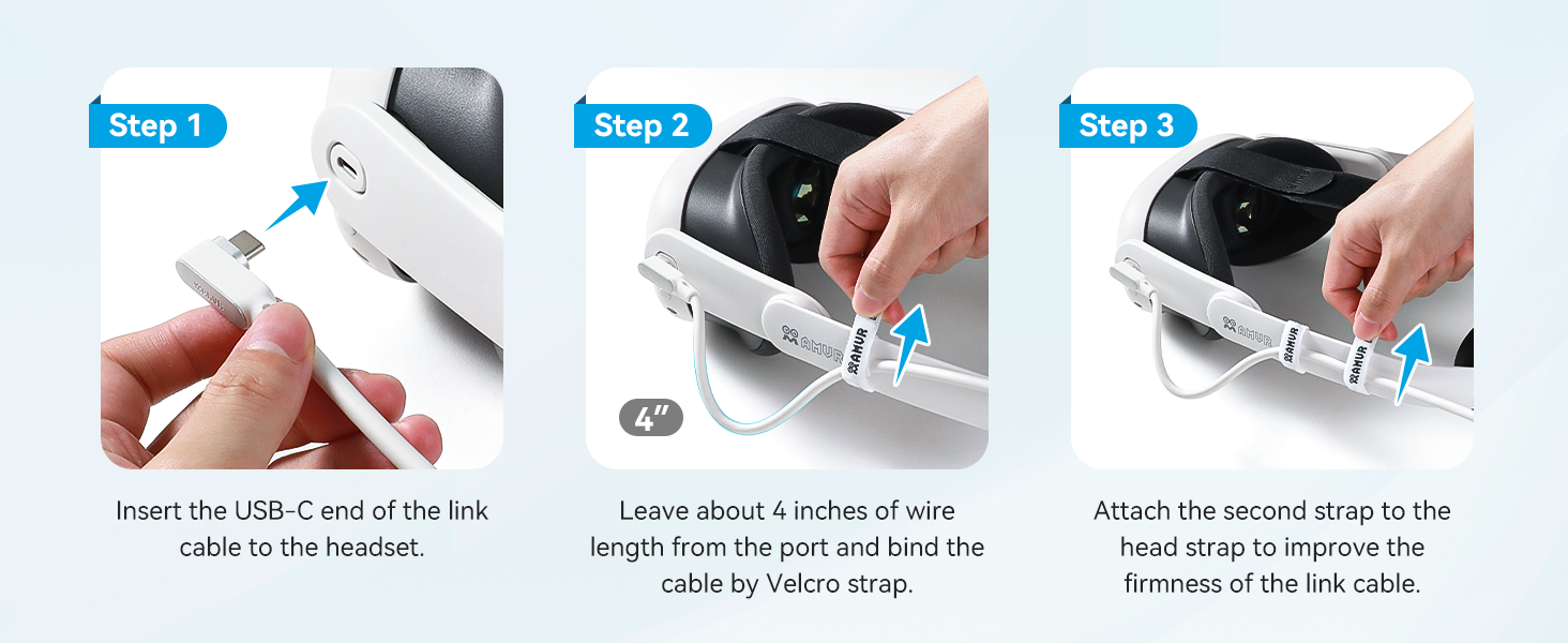 16FT (5M) VR Link Cable Compatible with Me-ta Quest 3/3s/2/Pro & Pico 4 Series - Max to 5Gbps USB-C