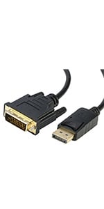 DP DisplayPort to DVI Male Adapter Cable