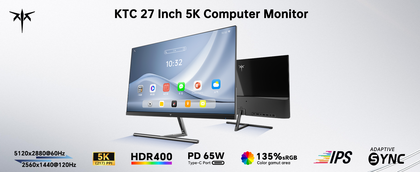 KTC 27 Inch 5K Computer Monitor